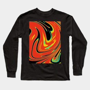 New Groove Retro Abstract Thermal Vision pattern Long Sleeve T-Shirt